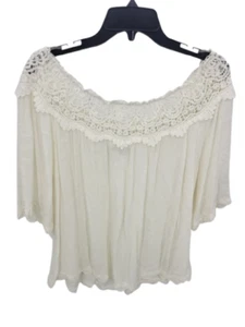 Blusa Staccato Top Mujer Grande Marfil Encaje Cottagecore Fluida Romántica Popover - Imagen 1 de 10