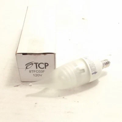 TCP 8TFC03F 3 Watt Dimmable Flame Tip Compact Fluorescent Lamp - Candelabra Base - Image 1 of 4