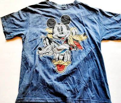 Boys Disney Mickey Mouse T-Shirt Donald Goofy Pluto Short Sleeve Mad Engine L - Image 1 of 4