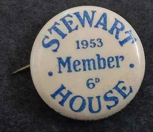 1953 Australia 6d Stewart House Member Tin Circular Pin - Picture 1 of 2