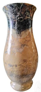Large Vase Marble Onyx Stone Hand Carved 12” Gold Green Brown Vintage 10# Heavy - Picture 1 of 6