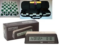 Juego XXX Torneo Ajedrez Piezas Tablero Deluxe Bolsa Digital DGT 1002 Reloj Temporizador - Imagen 1 de 7