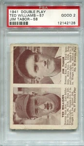1941 Double Play (R330) #57/58 Ted Williams/J. Tabor Boston Red Sox - PSA 2 Good - Picture 1 of 2