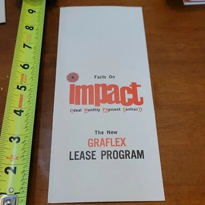 IMPACT GRAFLEX LEASE PROGRAM BROCHURE ADVERTISMENT OLD VINTAGE CAMERA 10 - Picture 1 of 1