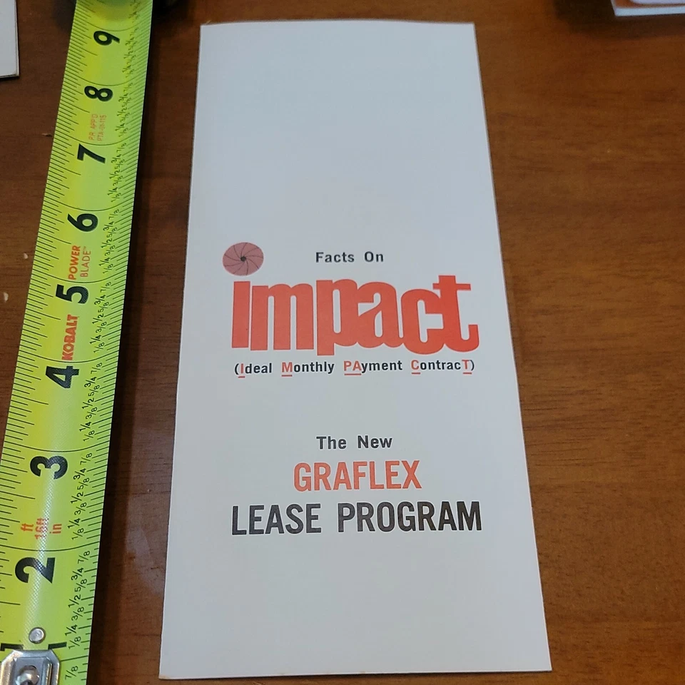 IMPACT GRAFLEX LEASE PROGRAM BROCHURE ADVERTISMENT OLD VINTAGE CAMERA 10 - Image 1 of 1