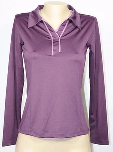 FOURSOME Purple Activewear Athleisure Collared Top Small Long Sleeves Unlined - Picture 1 of 7
