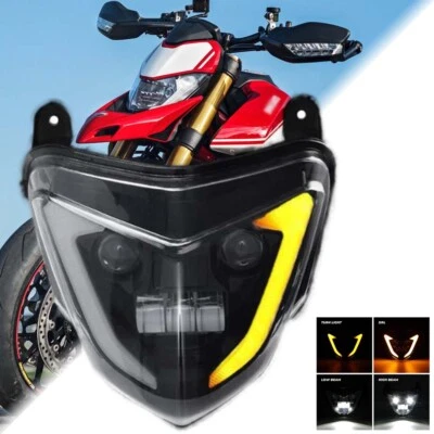 Conjunto de faros LED alto/bajo DRL con giro amarillo para Ducati Hypermotard 939 821 Foto 1 de 4