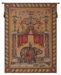 Grotesque Elephant French Art Tapestry -Woven in France, Animal & Wildlife Decor - Picture 1 of 6