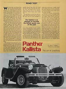 1986 Road Test Panther Kallista 2 Seiten Bilder Specs Info - Bild 1 von 2