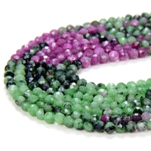 2MM Ruby Zoisite Gemstone AAA Micro Faceted Round 15.5 inch (80009336-P26) - Picture 1 of 3