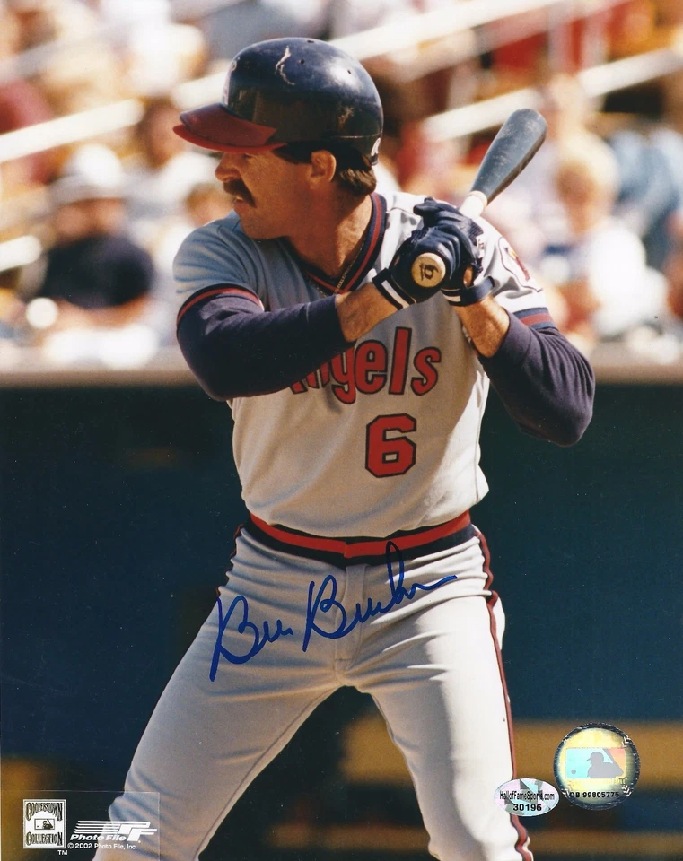Signed  8x10 BILL BUCKNER California Angels Autographed  Photo - COA - Изображение 1 из 1