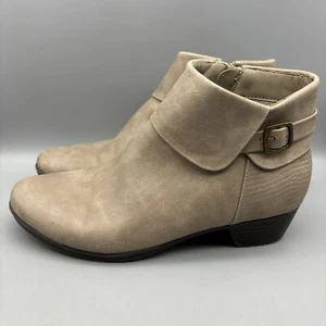 Kim Rogers Rorie Ankle Boots Women’s Size 7.5 M Tan Faux Leather (Scuff Marks) - Picture 1 of 14