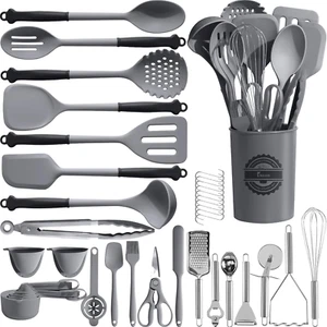 43Pcs Large Kitchen Utensils Set-Silicone Cooking Utensils Set, Dishwasher Safe - Picture 1 of 12