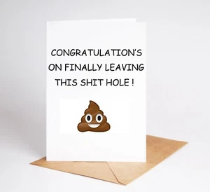 Divertida Felicitaciones Nueva Tarjeta de Trabajo Dejando Trabajo Finalmente Dejando Tarjeta Ruda BC008 - Imagen 1 de 3