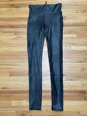Spanx Women's Leggings Ankle Compression Faux Leather Stretch Hi-Waisted M Black - Image 1 of 4