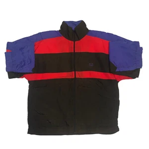 Vintage USA Olympic Purple Red Black Colorblock 90s Windbreaker Jacket M - Picture 1 of 7