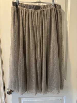 Garnet Hill Elastic Waist Polka Dot Tulle Skirt Pull On Women’s Sz XL - Image 1 of 4