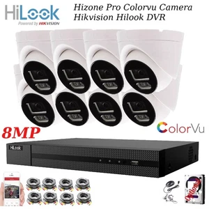 HIKVISION 8MP 4K CCTV SYSTEM KIT 24/7 COLORVU NIGHT VISION SECURITY CAMERA UK - Picture 1 of 31