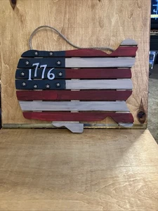 Decorazione da parete in legno 1776 USA 19x14 da appendere - Foto 1 di 7