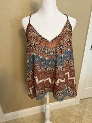 Blusa Anthropologie WAYF Feminina Sem Mangas, Multicolorida, Tamanho Grande, Boho - Imagem 1 de 4