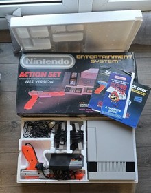 Nintendo Nes Action Set Boxed Console Complete Manuals Cib Zapper Mario Etc