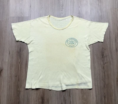 Винтажная футболка 50-х годов для бойскаутов лагеря Tamaracouta Staff желтая смесь 50/50 большой размер - Изображение 1 из 4