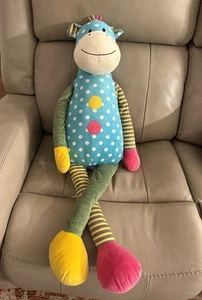 Sam's West Stuffed Animal Floppy Cow 36" Polka Dot Striped Plush - Picture 1 of 5