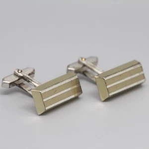 Gemelos - Plata 835 Bicolor - Placa de oro pies y comida - Vintage - Imagen 1 de 8