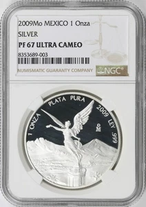 2009 Mo Mexico Silver 1 Onza NGC PF67 Ultra Cameo - Picture 1 of 4