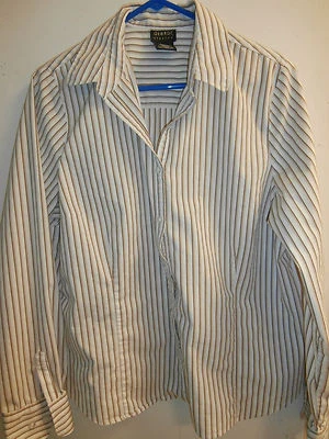 GEORGE - BLUSA A RAYAS BLANCA/MARRÓN MANGA LARGA NIÑA JUNIOR/JÓVENES TALLA XL 16-18 Foto 1 de 4