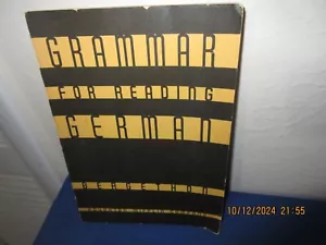 PAPER BACK BOOK GRAMMAR FOR READING GERMAN BY BERGETHON - Picture 1 of 1