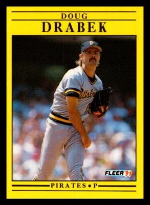 1991 Fleer # 36 - Doug Drabek - Pittsburgh Pirates - Image 1 of 2