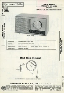 Vintage Sam's Photofact/Schematic Folder Zenith Model #s M722C/L/W Ch. 6M06 SFF85 - Bild 1 von 1