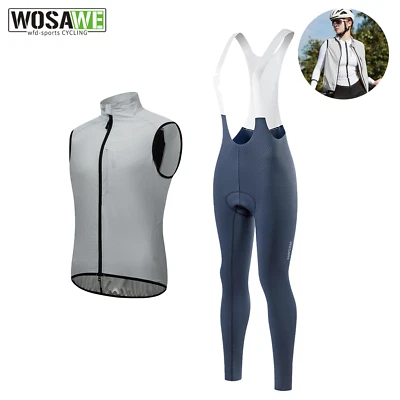 WOSAWE Велоспорт без рукавов ветровка 3D валик нагрудник брюки женский костюм для верховой езды - Изображение 1 из 4