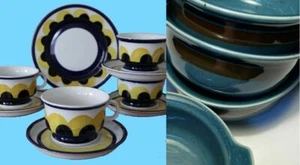 Arabia Finland PAJU YELLOW / MERI BLUE Plates Bowls Mid Century Modern CHOICE - Picture 1 of 33