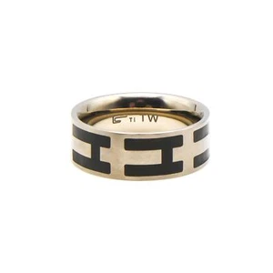 Men's Brushed Titanium Two-Tone Wedding Band Ring Size 9.25 - Picture 1 of 5