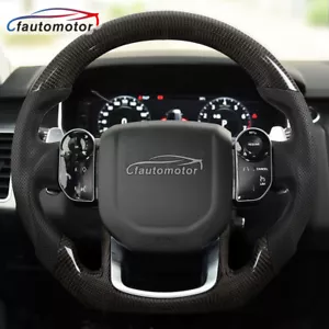 Real Carbon Fiber Heated Steering Wheel Fit 14+ Land Rover Sport Range SVR L494 - Picture 1 of 9