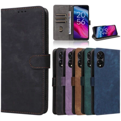 NEW UP Matte Leather Wallet Flip Phone Case Cover Holder For TCL 505/T509K/T5094 - Image 1 of 4