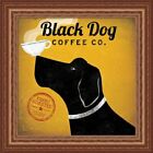 FRAMED Black Dog Coffee Co. by Ryan Fowler 12x12 Art Print Black Labrador