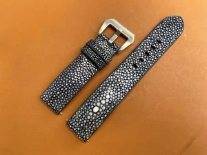 Black Stingray Watch Strap Band, Size 18mm 19mm 20mm 21mm 22mm 24mm 26mm - Picture 1 of 10