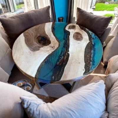 Epoxy Resin Table Walnut Table, Live Edge Hallway Modern Home Furniture Decors - Image 1 of 4