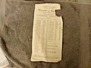 1941 MINNESOTA WISCONSIN PROGRAM FOOTBALL GOPHERS NAT CHAMPS! BERNIE BIERMAN AD - Picture 1 of 2