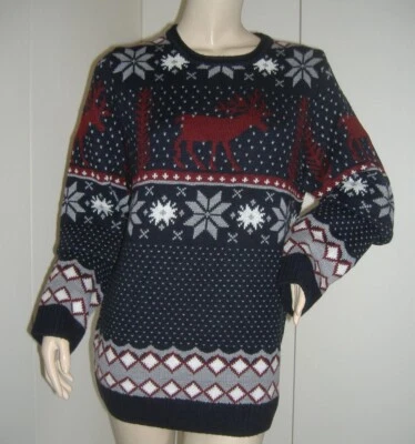 MAGLIONE UOMO UNISEX FANTASIA NATALIZIO RED JACK L LEGGI LE MISURE NATALE - Immagine 1 di 4