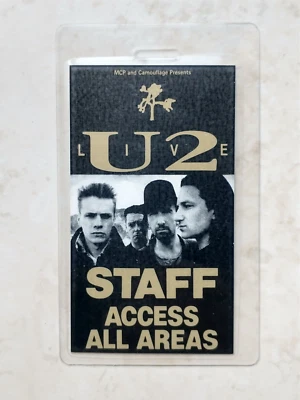 U2 Joshua Tree Tour Raro Promotor Staff Pass Laminado Para Espectáculos en el Reino Unido Foto 1 de 2