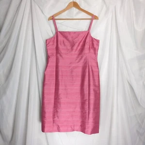Y2K Pink Striped Silk Dress By Jones New York, Size 12/L - Picture 1 of 5