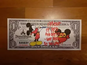 Original $1 Dismal Mouse Dollar un signed plus Free Dismaland Banksy flyer - Picture 1 of 2