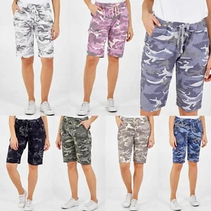 Ladies Women Italian Camouflage Army Print Hot Paint Magic Shorts Summer 10-22 - Picture 1 of 71