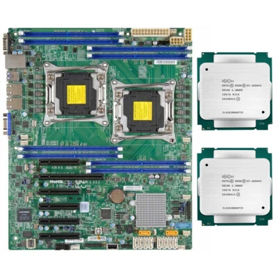 Supermicro X10DRl-i LGA2011-3 Motherboard Intel Xeon E5-2696v3 36c/72t 2.3GHz - Image 1 of 4