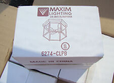 NIB Maxim Lighting 6274-CLPB, Polish Brass Hexagon, Beveled Glass Ceiling Light