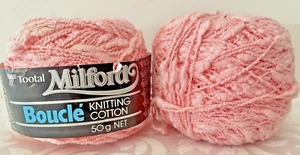 Tootal Milford Boucle Knitting Cotton Yarn 50g ball x 2 Pink Australian - Picture 1 of 2